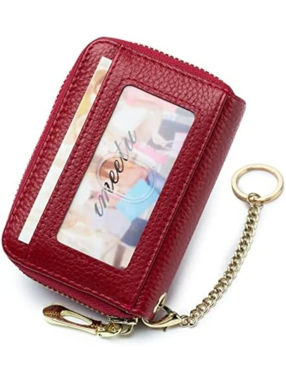 RFID Small Leather Card Wallet for Women - Stylish Credit Card Holder Case